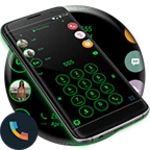 theme dialer circle blackgreen android application logo